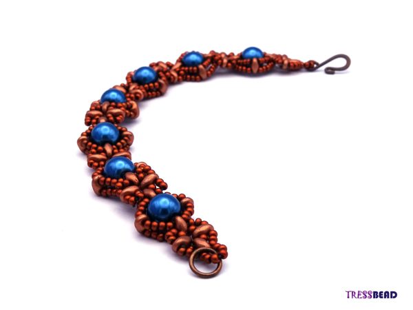 Copper Blue Beaded Bracelet - Image 4