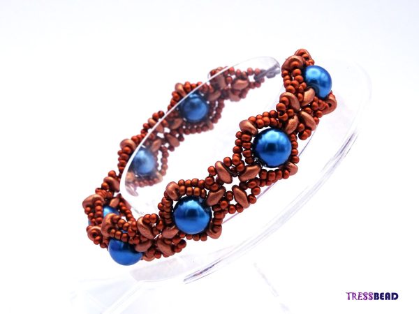 Copper Blue Beaded Bracelet