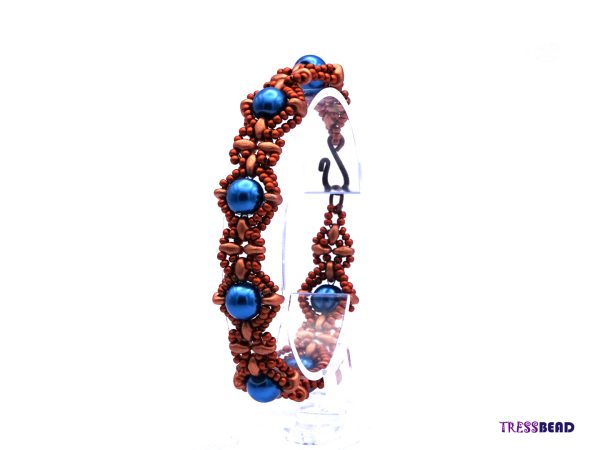 Copper Blue Beaded Bracelet - Image 3