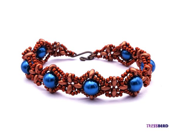 Copper Blue Beaded Bracelet - Image 2