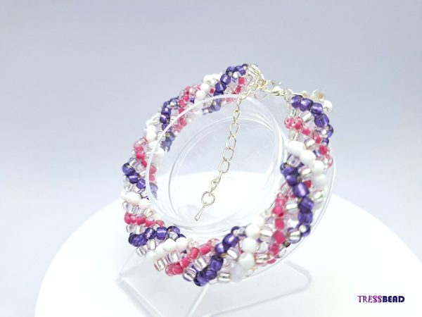 Pink Purple Beaded Bracelet