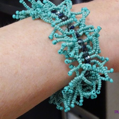 coraling beadwork bracelet