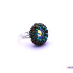 green Swarovski beaded ring