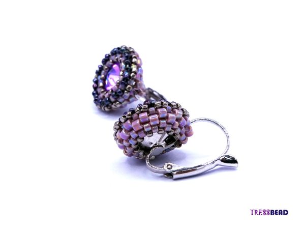 Purple Beaded Earrings - Image 4