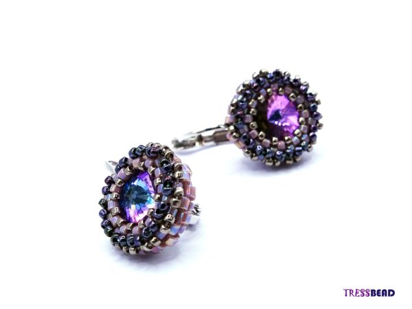 Purple Beaded Earrings