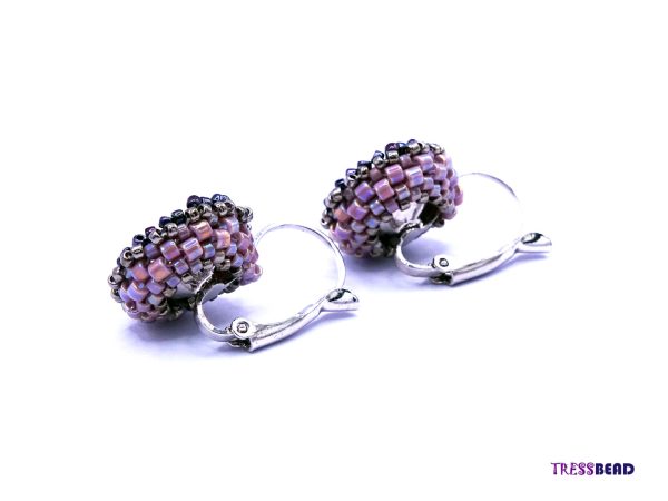 Purple Beaded Earrings - Image 3