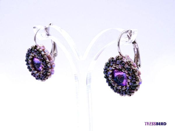 Purple Beaded Earrings - Image 2