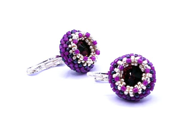 Bead-Woven-Fuchsia-Earrings