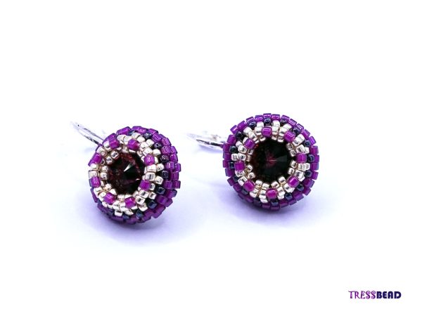 Bead-Woven-Fuchsia-Earrings