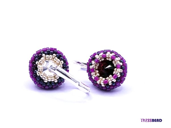 Bead-Woven-Fuchsia-Earrings