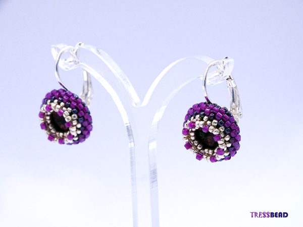 Bead-Woven-Fuchsia-Earrings