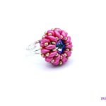 Swarovski Ametyst Rivoli adjustable beaded ring