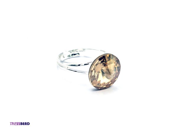 Golden Crystal Rivoli Adjustable Ring - Image 3