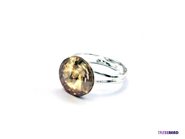 Golden Crystal Rivoli Adjustable Ring - Image 2