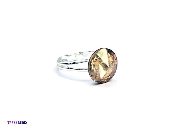 Golden Crystal Rivoli Adjustable Ring