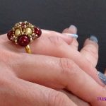 red royal style beaded ring