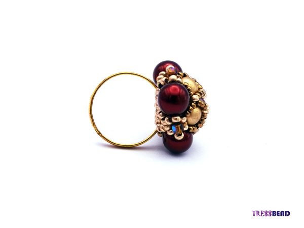 Red Royal Style Beaded Ring