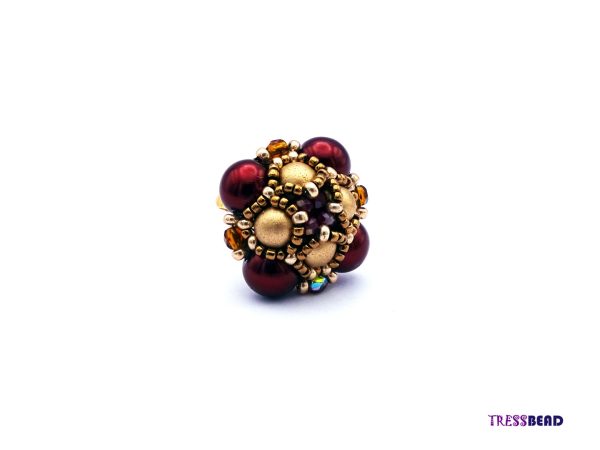 Red Royal Style Beaded Ring