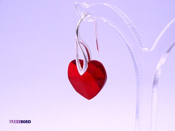 Swarovski heart sterling silver earrings