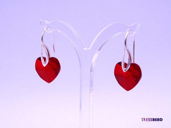 Swarovski heart sterling silver earrings