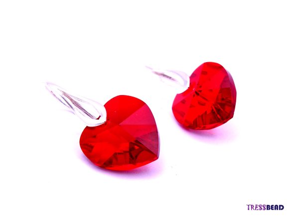 Swarovski heart sterling silver earrings