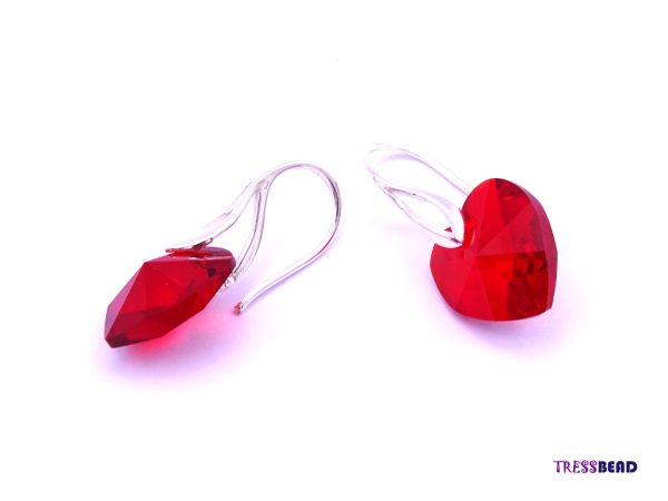 Swarovski heart sterling silver earrings