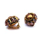 Bronze Clip-on Beaded earrings