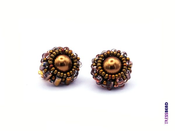 Bronze Clip-on Beaded earrings