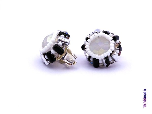 white color clip on earrings