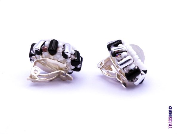 white color clip on earrings