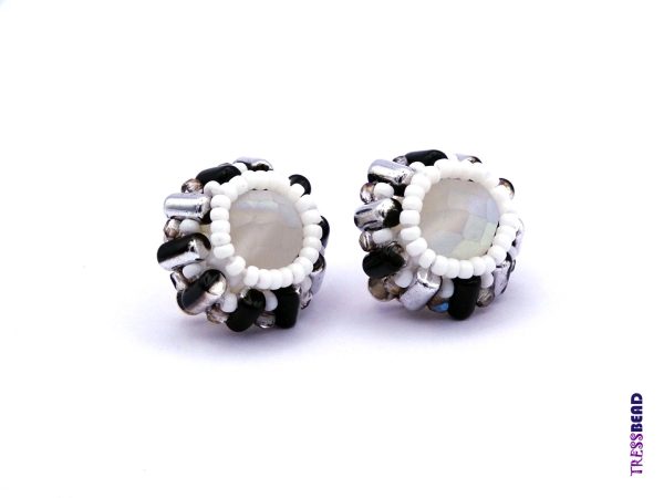 white color clip on earrings