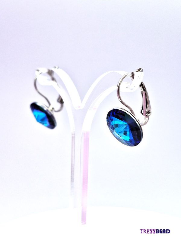 Bermuda Blue Crystal Earrings - Image 4