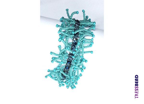 Turquoise Handwoven  Beaded Bracelet - Image 6