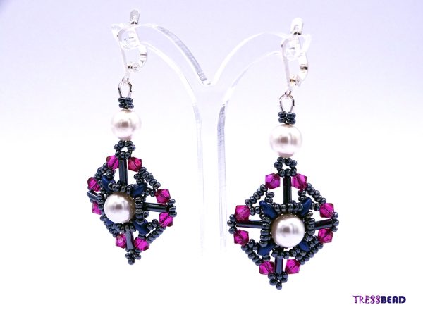 Uniquely Designed Beaded Dangle Earrings - Image 3