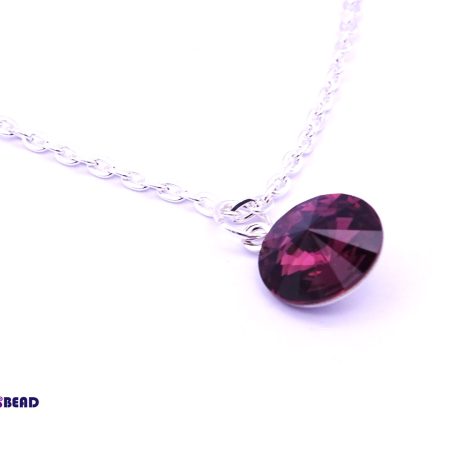 Dark Purple Rivoli Pendant Necklace