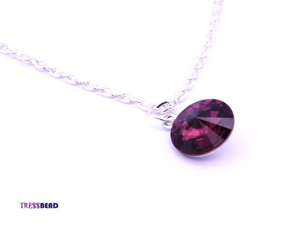 Dark Purple Rivoli Pendant Necklace