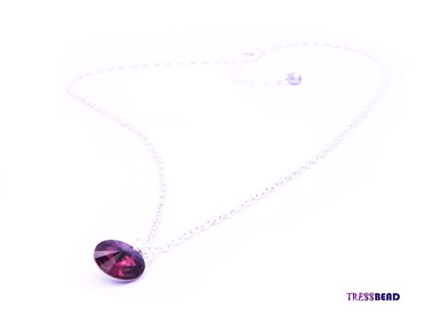 Dark Purple Rivoli Pendant Necklace - Image 5