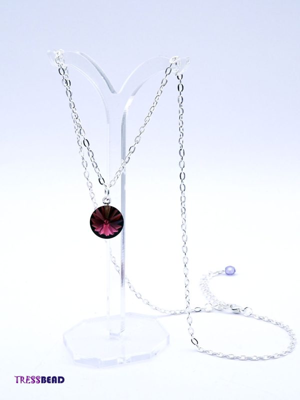 Dark Purple Rivoli Pendant Necklace - Image 3