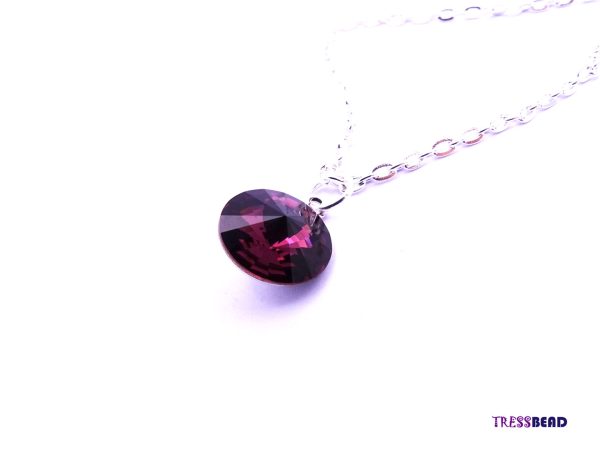 Dark Purple Rivoli Pendant Necklace - Image 4