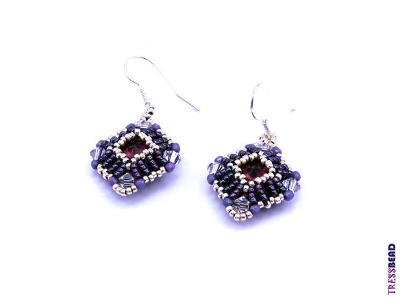 Stunning Purple Beaded Dangle Earrings - Image 6