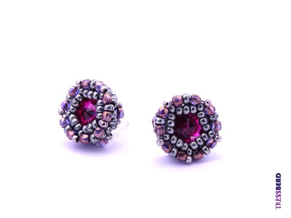 swarovski rivoli beaded post earrings