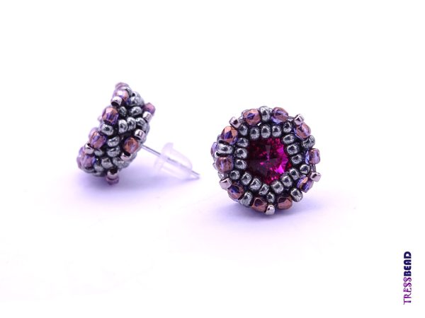 swarovski rivoli beaded post earrings