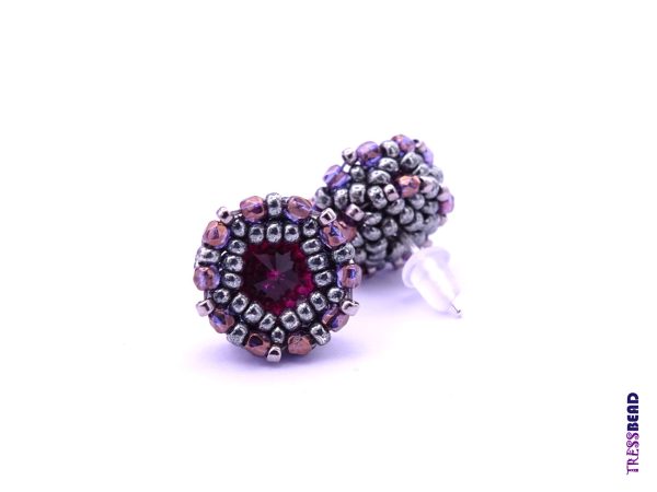 swarovski rivoli beaded post earrings