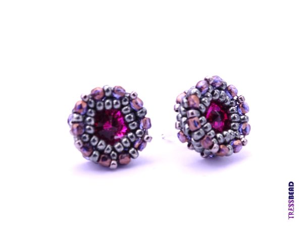 swarovski rivoli beaded post earrings