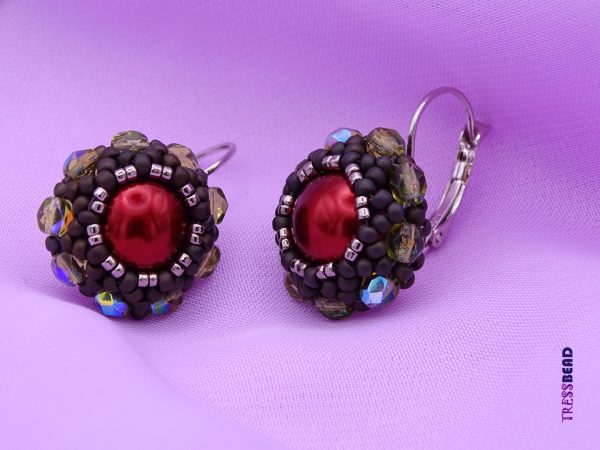 Bordeaux Pearl Beaded Earrings - Image 6