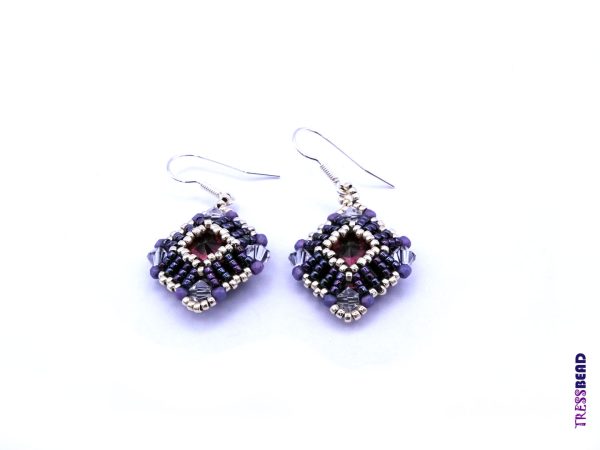 Stunning Purple Beaded Dangle Earrings