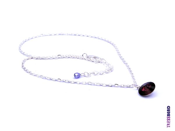 Dark Purple Rivoli Pendant Necklace - Image 2