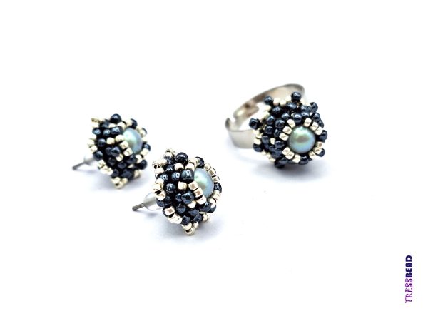 Baby Blue Glass Pearl Stud Earrings - Image 7