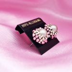 Pink / Satin Sage Stud Earrings