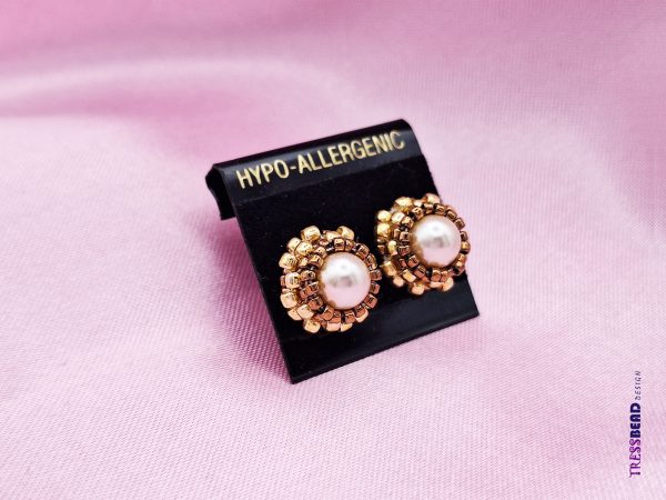 small beaded stud earrings